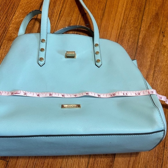 Trina Turk satchel purse bag, mint/turquoise, Pre owned And Flawed - Picture 9 of 11